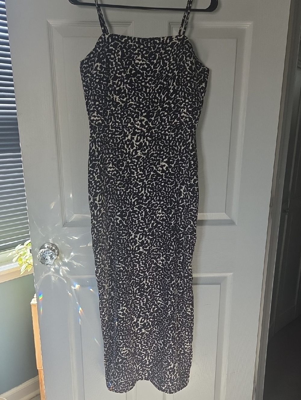 a new day Black and White Patterned Midi Dress